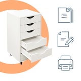 thumbnail of Relaxdays Rollcontainer, 6 Schubladen, HxBxT: 78 x 40 x 40 cm, Aktenschrank auf Rollen, Bürocontainer, weiß