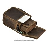 thumbnail of Greenburry Profikellnerset Kellnergeldbörse Kellnerbörse + Holster extra strong Leder doppelt genäht in Vintage antikbraun + Lederpflegeset