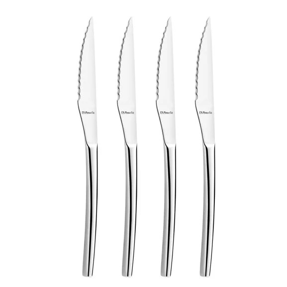 Amefa Coffret 4 couteaux steak Aurora - Standing knife tout inox