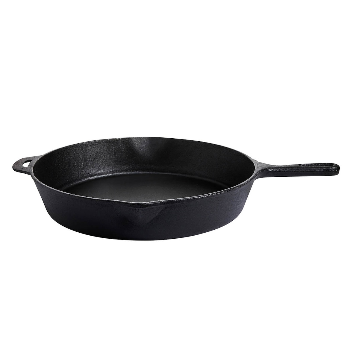 Gusspfanne mit Stiel Grillpfanne Gusseisen Feuerpfanne D: 39cm Servierpfanne