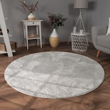 thumbnail of Teppich Kurzflor waschbar Einfarbig Wohnzimmer schmutzabweisend Grau Rund 100D | 100% Polyester | Florhöhe: 10 mm | Maschinenwäsche, pflegeleicht