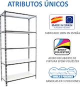 thumbnail of SimonRack Estantería Metálica, 2000x1100x400 mm, 5 Alturas, Bandeja Metal, 200 kg de Punto Flexión, Antracita/Blanco - Simonclick
