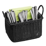 thumbnail of APS ECONOMIC Besteckständer/ Besteckbehälter, Polypropylen, 26 x 18 cm, H: 15 cm, 3 kleine und 1 großes Fach, schwarz, spülmaschinengeeignet