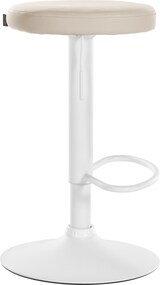 thumbnail of Décoshop26 - Barhocker x1 schlichtes Design höhenverstellbar cremefarbener PVC-Bezug weiße Metallbeine 10_0005345