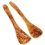 thumbnail of 2er Set Pfannenwender aus Olivenholz mit Löchern 30 cm