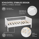 thumbnail of ML-Design Kinderbett 70x140 cm Weiß, Holzbett mit Lattenrost & Rausfallschutz, Jugendbett aus massivem Kiefernholz, Montessori Einzelbett Babybett