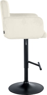 thumbnail of CLP Barhocker Los Angeles Samt Samt HBT: 93x60x56 cm creme schwarz