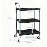 thumbnail of COSTWAY Carrinho de Oficina com 3 Níveis, Carrinho de Ferramentas Móvel com Alça Acolchoada e Rodas, Carrinho de Transporte para Garagem