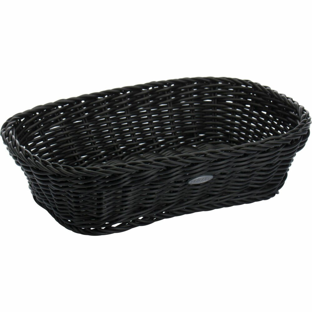 Saleen Coolorista Mehrzweck-Korb, geeignet für Hotel und Gastronomie, Eckig, ca. 26,5 x 19 x 7 cm, Synthetikfaser, Schwarz, 02036119101