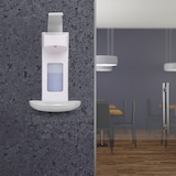 thumbnail of Relaxdays Desinfektionsspender, mit Tropfschale, Hygiene Wandspender Händedesinfektion, Armhebelspender für 500 ml, weiß