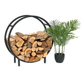 thumbnail of DanDiBo Kaminholzregal Innen Metall Schwarz Stehend Rund 60 cm Kaminholzständer 96468 Kaminholzhalter Brennholzregal Feuerholzregal