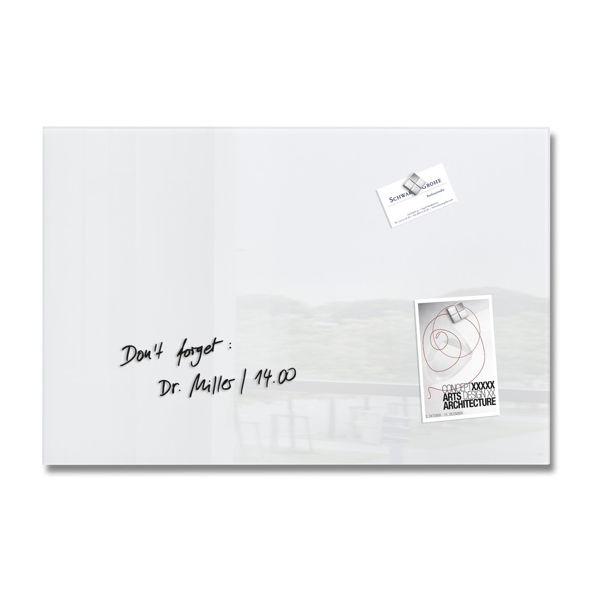 Sigel GL121 Glas-Magnettafel / Magnetboard Artverum, 40x60 cm, super-weiß