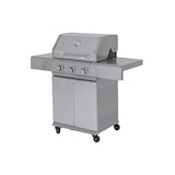 thumbnail of METRO PROFESSIONAL Barbecue à gaz Texas, 3 brûleurs, sur chariot, acier revêtu en poudre, 157 x 64 x 122 cm, puissance de 9kW, 4 roulettes, argent