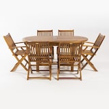 thumbnail of Conjunto mesa extensible y 6 sillones teca de jardín plegables