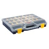 thumbnail of Boite de rangement, max. 24 compartiments, 21 séparateurs, couvercle transparent, empilable, 460 x 350 x 81 mm, noir/jaune