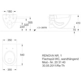 thumbnail of RENOVA Nr. 1 Flachspül-WC wandhängend, 6 l weiß KeraTect