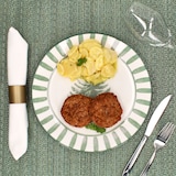 thumbnail of 6x Wald grün Speiseteller Steingut 6 Personen Essteller Weihnachten Streifen