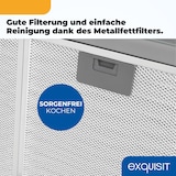 thumbnail of Exquisit Dunstabzugshaube, 50cm breit, Abluftbetrieb, Unterbauhaube, 3 Lüftungsstufen, Metallfettfilter, UBH50-020 inoxlook