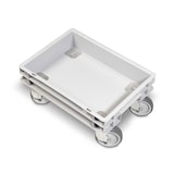 thumbnail of Rollkasten für 400x300mm Eurobehälter, graue Gummiräder, Trg 100 kg, grau