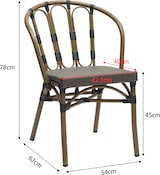 thumbnail of METRO PROFESSIONAL Silla apilable para exterior Gastro, Alvara, aluminio/tapizado textil, aspecto bambú, marrón