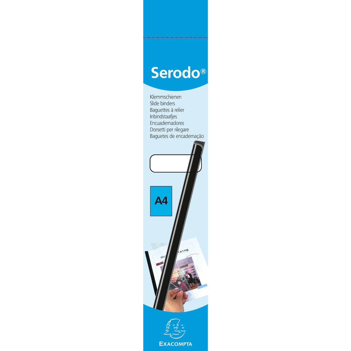 Exacompta - Réf. 129781E - Boîte de 25 baguettes à relier Serodo 9 mm - couleur noir - permet de relier 120 feuilles de 80g