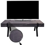 thumbnail of TV-Rack HWC-L54, Fernsehtisch Lowboard TV-Tisch, Metall 42x120x40cm ~ Marmor-Optik grau