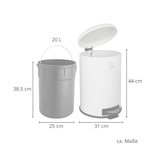 thumbnail of SVITA T20 Treteimer 20 Liter Abfalleimer Mülleimer Mülltonne Stahl Weiß