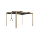 thumbnail of CRO Pergola bioclimatica rettangolare in alluminio con lamelle orientabili manualmente - colore effetto teak - misure: 390x300 h. 250 cm
