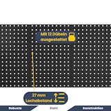 thumbnail of Werkzeugwand Metall Lochwand RUBI - 3 teilige Lochplatte | Werkzeughalter Werkzeuglochwand Werkzeugaufbewahrung 60x120x1cm Schwarz