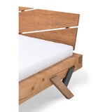 thumbnail of SalesFever Balkenbett 140 x 200 cm | Fichte-Holz | Massivholz | Y-Beine mit schwarz | B 158 x T 218 x H 90 cm | natur