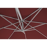 thumbnail of METRO PROFESSIONAL Parasol ROMA, aluminium/polyester, 3 x 3 m, ouverture à manivelle, rotation à 360°, protection UV50+, hydrofuge, rouge/platine