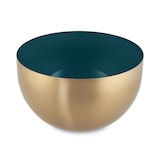 thumbnail of Relaxdays Salatschüssel Edelstahl, 1 L, runde Metallschüssel zum Backen & Servieren, Ø 15 cm, Küchenschüssel, grün/gold