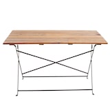thumbnail of Décoshop26 - Mesa de jardín para terraza o balcón 120 x 60 cm madera de acacia barniz marrón y acero 04_0008539