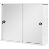 thumbnail of kleankin armario con espejo de baño mueble colgante para baño con estante ajustable y puerta corredera doble para dormitorio 55x15x45 cm