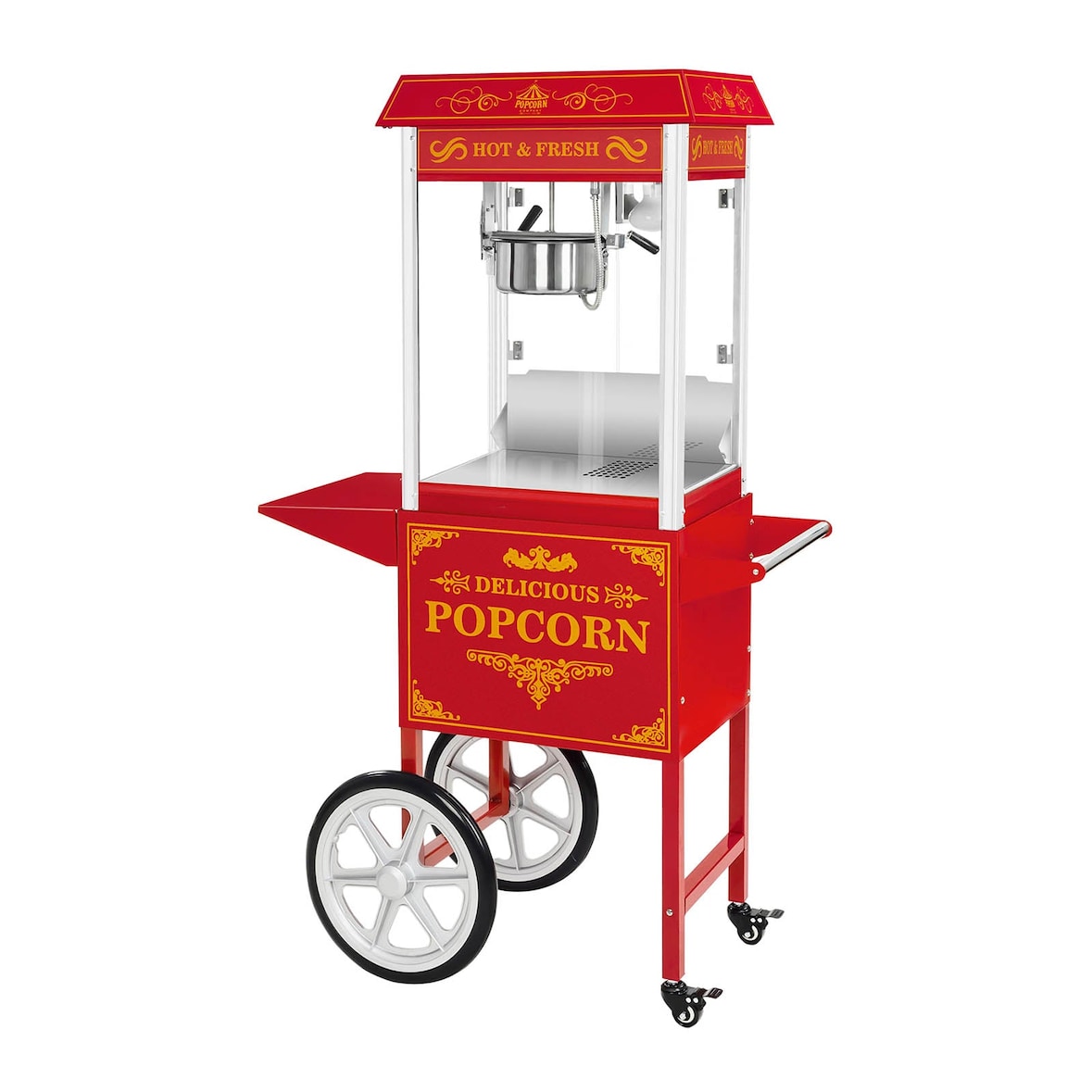 HELLOSHOP26 - Set macchina per popcorn con carrello in stile retrò, rosso 14_0004909