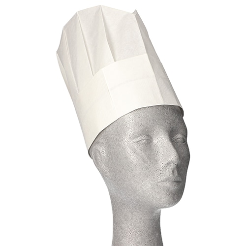 WORK-INN, Koksmuts "WORK-INN/PS", crêpe 23 cm x 27,7 cm wit "Provence" verstelbaar