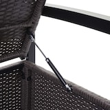 thumbnail of Banco de polirratán de 3 plazas HWC-F39, banco de jardín banco arcón, compartimento de almacenaje cojines de asiento ~ gris moteado, cojines beige
