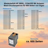 thumbnail of Kompatibel HP 300XL, CC641EE BK Schwarz Black Druckerpatrone für 600 Seiten von Gigao