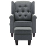 thumbnail of vidaXL Massagesessel mit Hocker Hellgrau Stoff