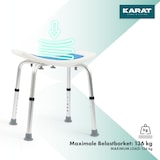 thumbnail of Duschhocker – höhenverstellbarer Badhocker (38–53 cm) – belastbar bis 136 kg – Duschsitz mit rutschhemmenden Gummifüßen