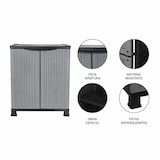 thumbnail of Niedriger Outdoor-kunststoffschrank mit 1 Ablage 92x68x39cm Grijs Thinia Home