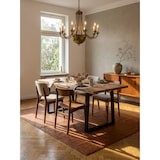 thumbnail of Esszimmertisch Massivholz mit Baumkante Industrial | 120x60 cm | Goldbraun-Schwarz | Metallfüße | Tarn Kollektion | Kadima Design