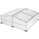 thumbnail of tectake Mini serre en aluminium - 102 x 102 x 41 / 31 cm blanc transparent