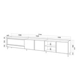 thumbnail of TV-Schrank, Lowboard, 315x61x35 cm, Für TV-Geräte bis zu 80", Elektrokamin XXL, Industriedesign, LED, Dunkler Eiche und Schwarz