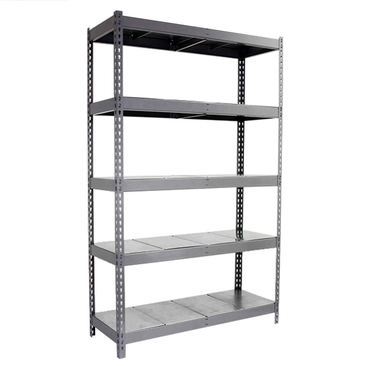 SimonRack Industrieregal, 2000x1500x750 mm, 600 kg am Biegepunkt, 5 Metallböden, Garagenregal, Grau/Verzinkt- Simonforte