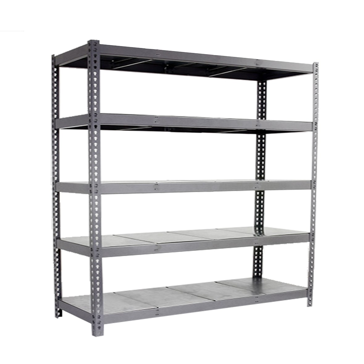 SimonRack Industrieregal, 2000x2400x450 mm, 400 kg am Biegepunkt, 5 Metallböden, Garagenregal, Grau/Verzinkt- Simonforte