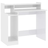 thumbnail of vidaXL Bureau met LED-verlichting 97x45x90 cm hout hoogglans wit
