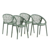 thumbnail of Set van 4 stapelbare stoelen AMBRA van polypropyleen met glasvezel, voor buiten en tuin, bar en restaurant, modern design voor keuken – Salie