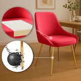 thumbnail of Chaise de salle à manger Elmira velours Rouge/métal or