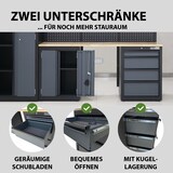 thumbnail of Werkstattwand 13-tlg. modulares Werkstattschranksystem aus Stahl mit Holzarbeitsplatte in Anthrazit